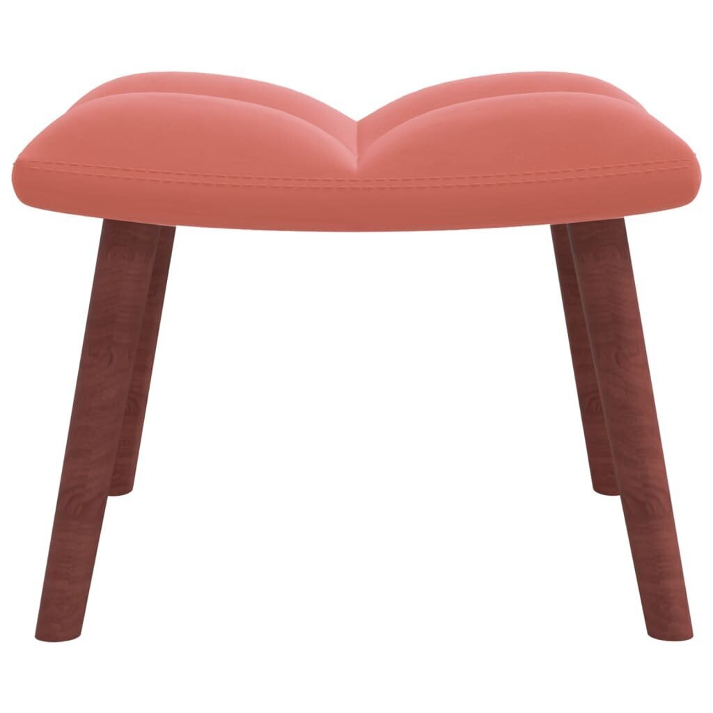 vidaXL atpūtas krēsls ar kāju balstu, rozā samts цена и информация | Atpūtas krēsli | 220.lv