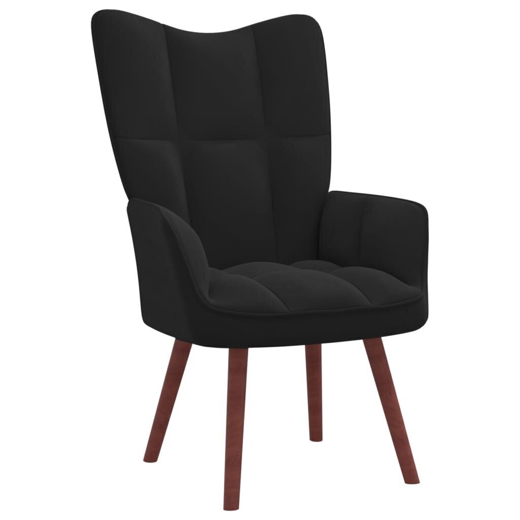 vidaXL atpūtas krēsls ar kāju balstu, melns samts цена и информация | Atpūtas krēsli | 220.lv