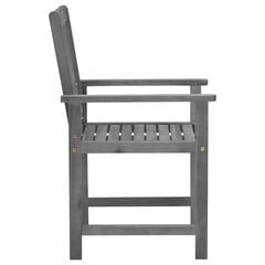 vidaXL režisora krēsli ar spilveniem, 4 gab., akācijas koks, pelēki cena un informācija | Dārza krēsli | 220.lv