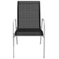 vidaXL dārza krēsli, 4 gab., tērauds, tekstilēns, melni cena un informācija | Dārza krēsli | 220.lv