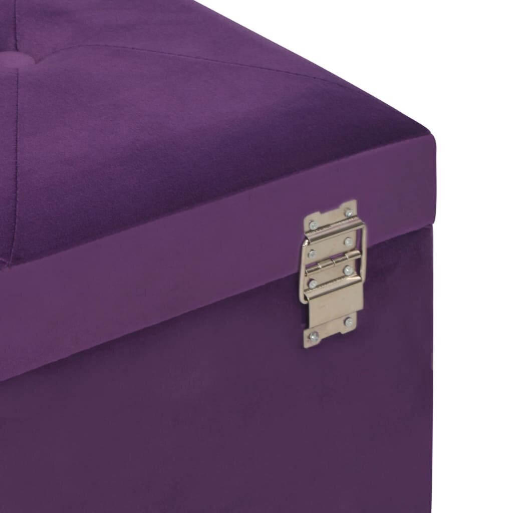 vidaXL sols ar kasti, 80 cm, violets samts cena un informācija | Apavu skapji, apavu plaukti, priekšnama soliņi | 220.lv