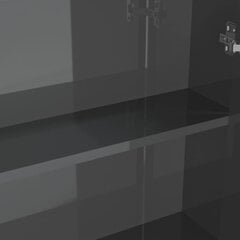 vidaXL vannasistabas skapītis ar spoguli, 60x15x75 cm, pelēka, MDF цена и информация | Шкафчики для ванной | 220.lv
