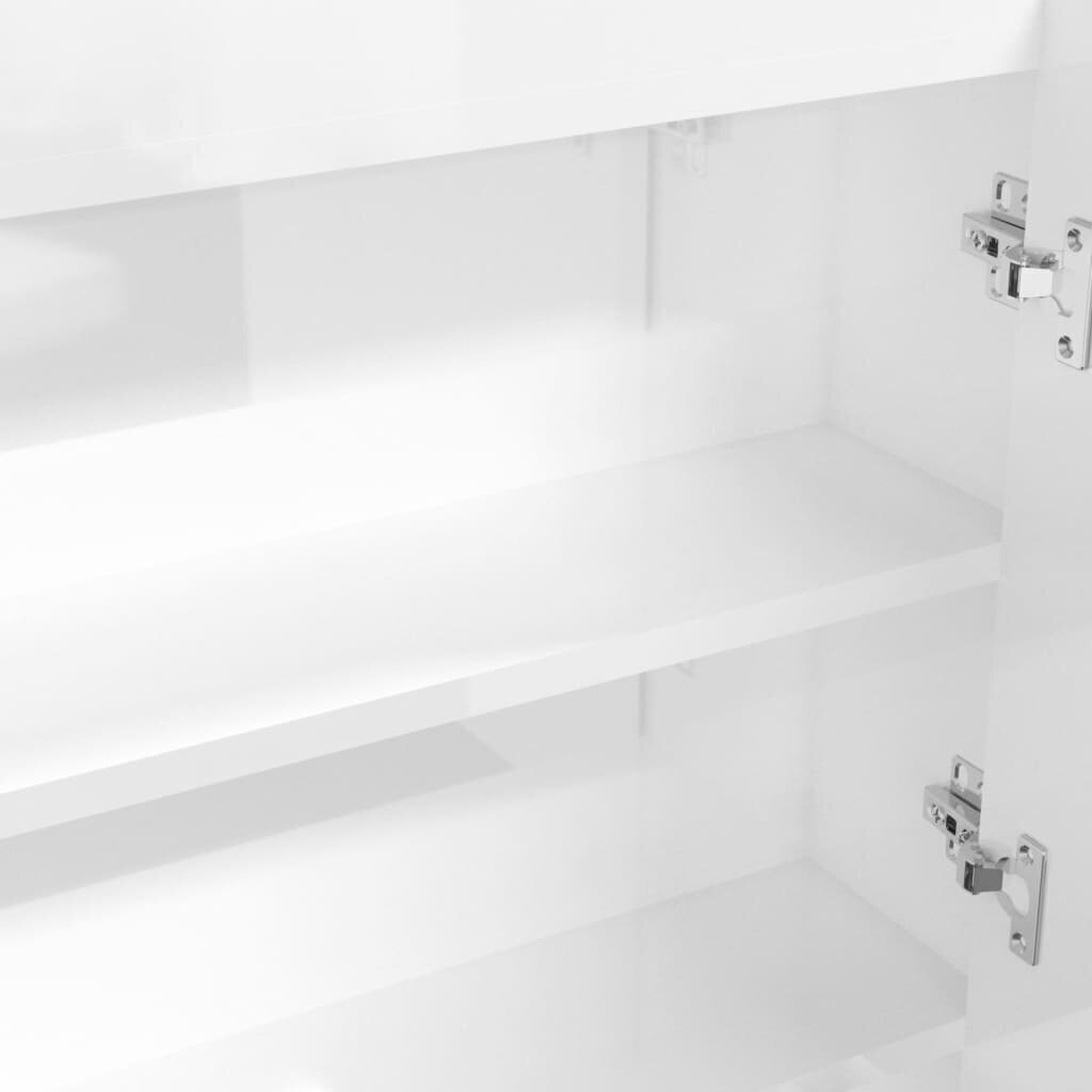 vidaXL vannasistabas skapītis ar spoguli, 80x15x60 cm, balts, MDF cena un informācija | Vannas istabas skapīši | 220.lv