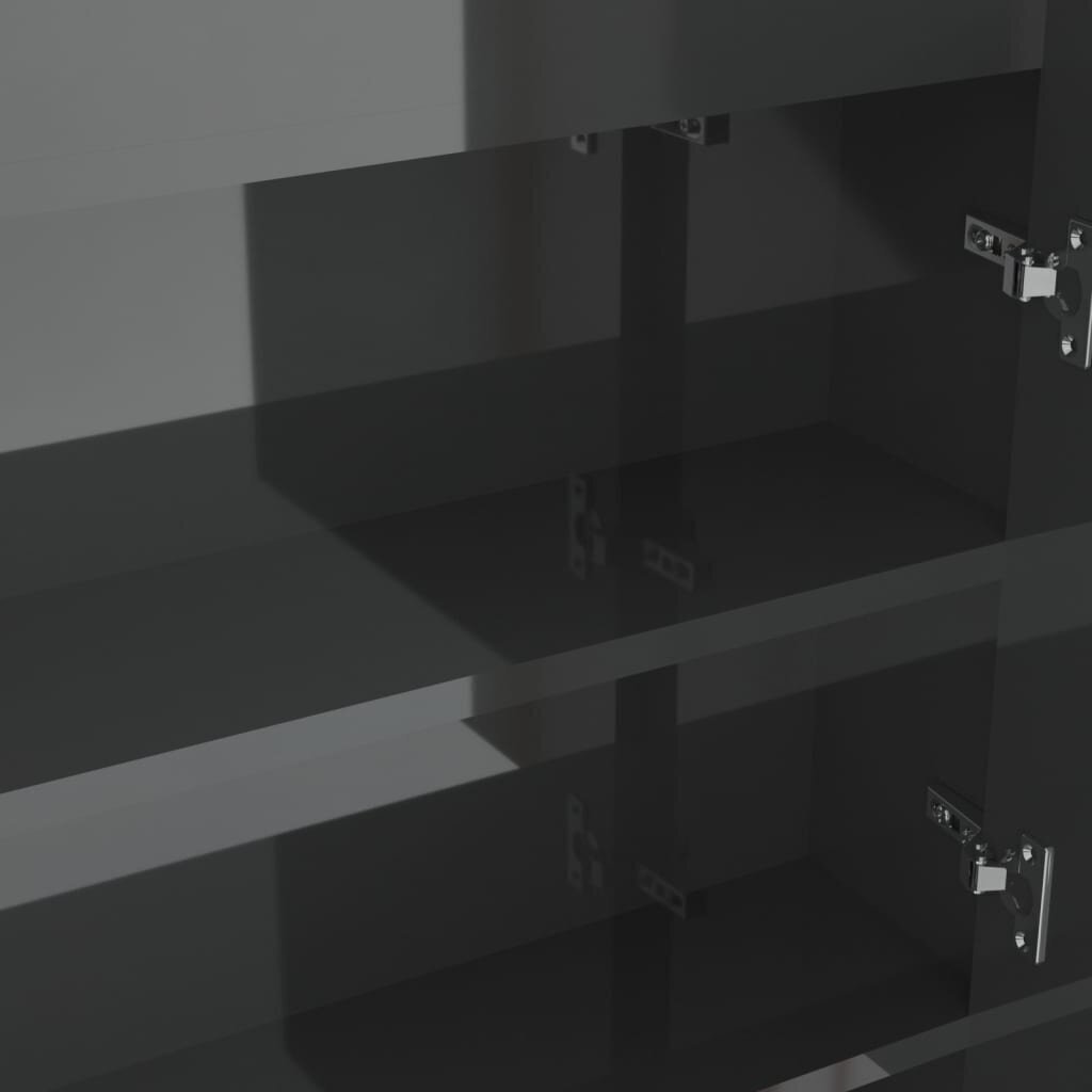 vidaXL vannasistabas skapītis ar spoguli, 80x15x60 cm, pelēks, MDF цена и информация | Vannas istabas skapīši | 220.lv
