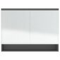 vidaXL vannasistabas skapītis ar spoguli, 80x15x60 cm, pelēks, MDF cena un informācija | Vannas istabas skapīši | 220.lv
