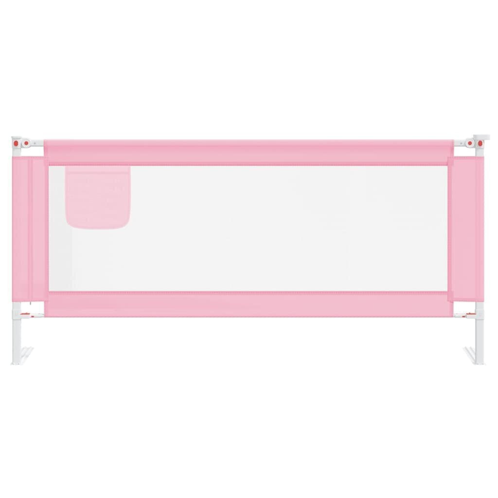 vidaXL bērnu gultas aizsargbarjera, rozā, 200x25 cm, audums cena un informācija | Bērnu drošības preces | 220.lv