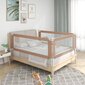 vidaXL bērnu gultas aizsargbarjera, pelēkbrūna, 100x25 cm, audums cena un informācija | Bērnu drošības preces | 220.lv