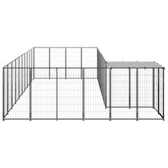 vidaXL suņu voljērs, 13,31 m², tērauds, melns цена и информация | Переноски, сумки | 220.lv