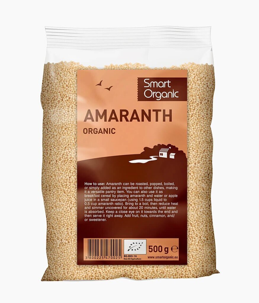 Amaranta sēklas Smart Organic, 500 g цена и информация | Rieksti, sēklas, žāvēti augļi | 220.lv