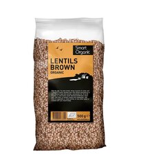 Brūnās lēcas Smart Organic, 500 g cena un informācija | Putraimi, pārslas, putras | 220.lv