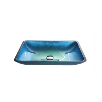 Умывальник стеклянный на столешницу VELDMAN, 55x36x10 см, синий цена и информация | Раковины | 220.lv