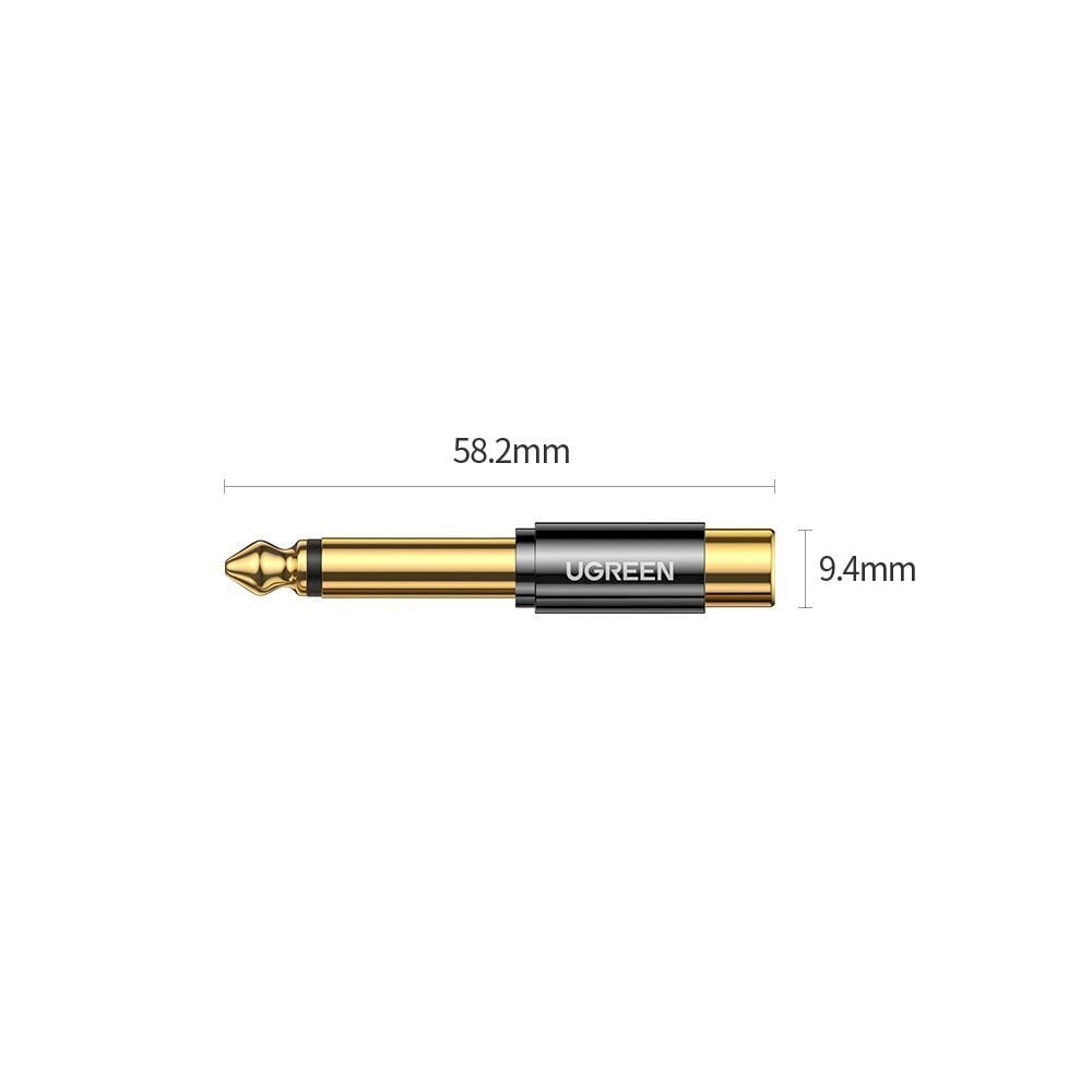 Ugreen adapteris no 6.35 mm jack (male) uz RCA (female) gold (AV169) цена и информация | Savienotājkabeļi | 220.lv