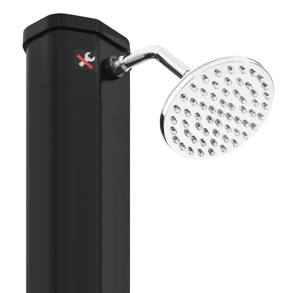 vidaXL āra solārā duša ar dušas galvu un krānu, 35 L, melna cena un informācija | Baseinu piederumi | 220.lv
