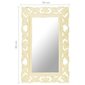 vidaXL spogulis, balts, 80x50 cm, ar kokgriezumiem, mango masīvkoks цена и информация | Spoguļi | 220.lv