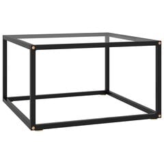 vidaXL kafijas galdiņš, melns, 60x60x35 cm, rūdīts stikls cena un informācija | Žurnālgaldiņi | 220.lv