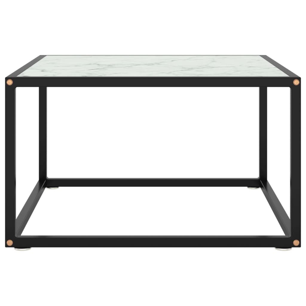 vidaXL kafijas galdiņš, 60x60x35 cm, melnbalts marmora raksts, stikls cena un informācija | Žurnālgaldiņi | 220.lv