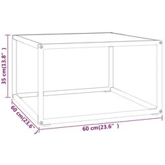 vidaXL kafijas galdiņš, 60x60x35 cm, melnbalts marmora raksts, stikls cena un informācija | Žurnālgaldiņi | 220.lv