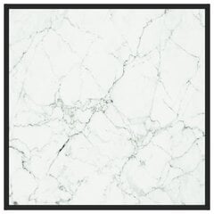 vidaXL kafijas galdiņš, 80x80x35 cm, melnbalts marmora raksts, stikls цена и информация | Журнальные столики | 220.lv