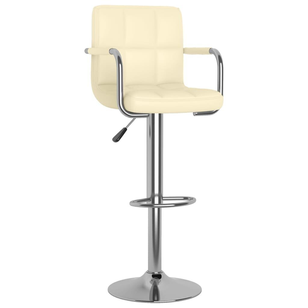 vidaXL bāra krēsli, 2 gab., krēmkrāsas mākslīgā āda cena un informācija | Virtuves un ēdamistabas krēsli | 220.lv