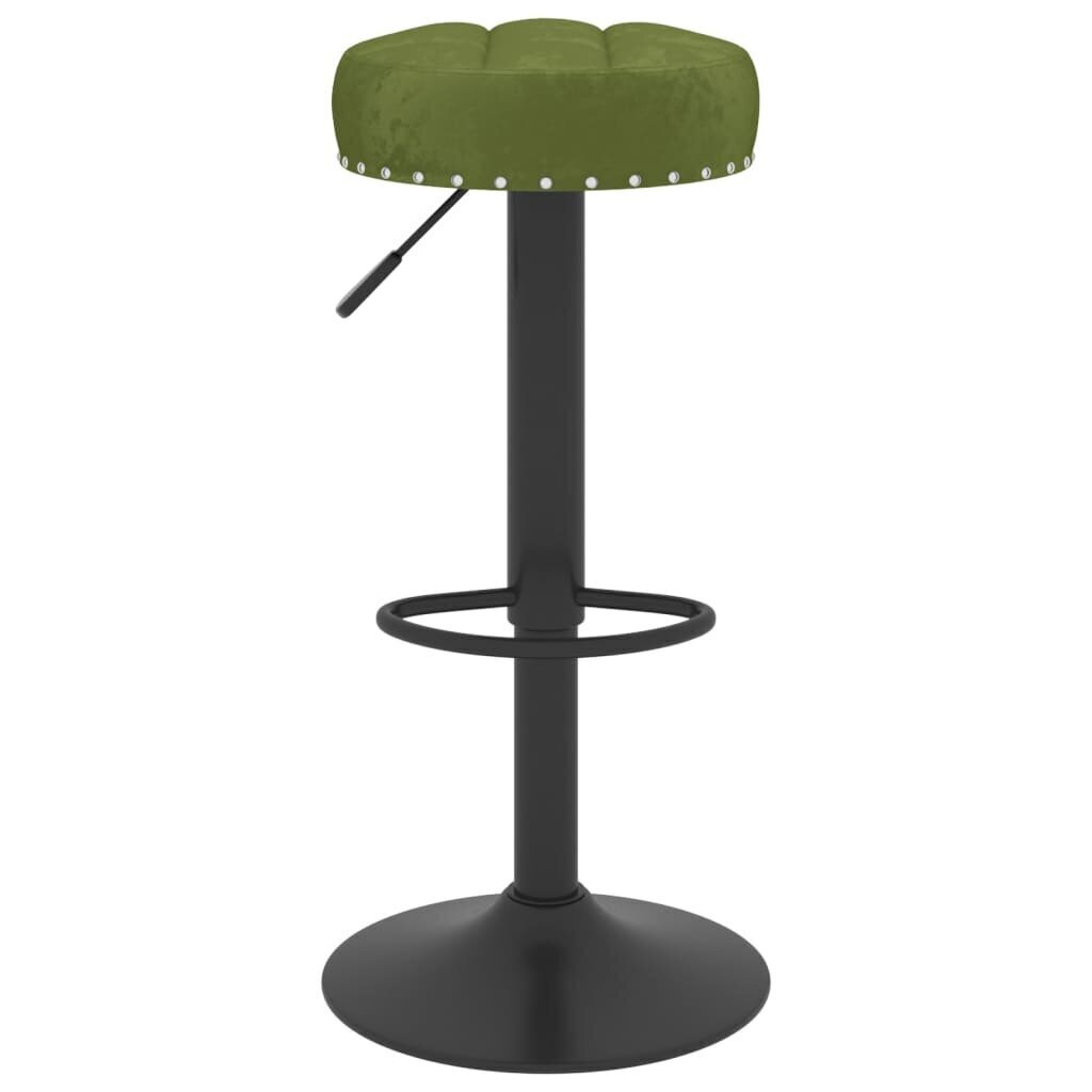 vidaXL bāra krēsli, 2 gab., gaiši zaļš samts cena un informācija | Virtuves un ēdamistabas krēsli | 220.lv
