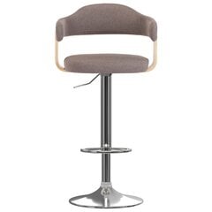 vidaXL bāra krēsli, 2 gab., pelēkbrūns audums, liekts koks cena un informācija | Virtuves un ēdamistabas krēsli | 220.lv