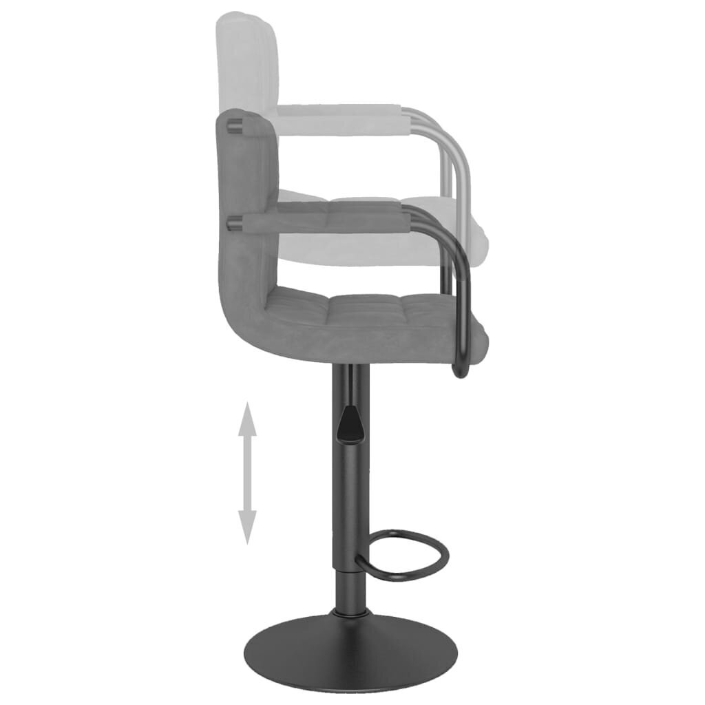 vidaXL bāra krēsli, 2 gab., gaiši pelēks samts cena un informācija | Virtuves un ēdamistabas krēsli | 220.lv