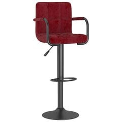 vidaXL bāra krēsli, 2 gab., vīnsarkans samts cena un informācija | Virtuves un ēdamistabas krēsli | 220.lv