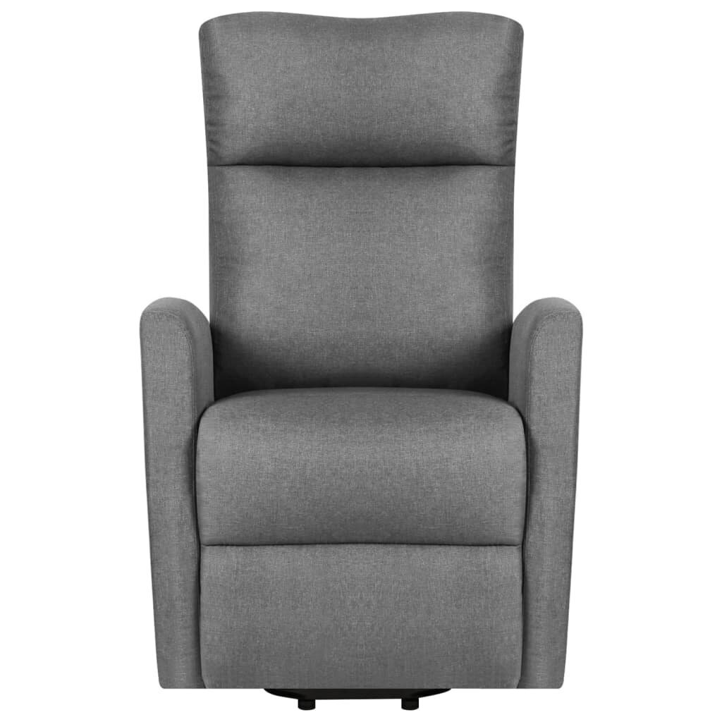 vidaXL masāžas krēsls, paceļams, gaiši pelēks audums cena un informācija | Atpūtas krēsli | 220.lv