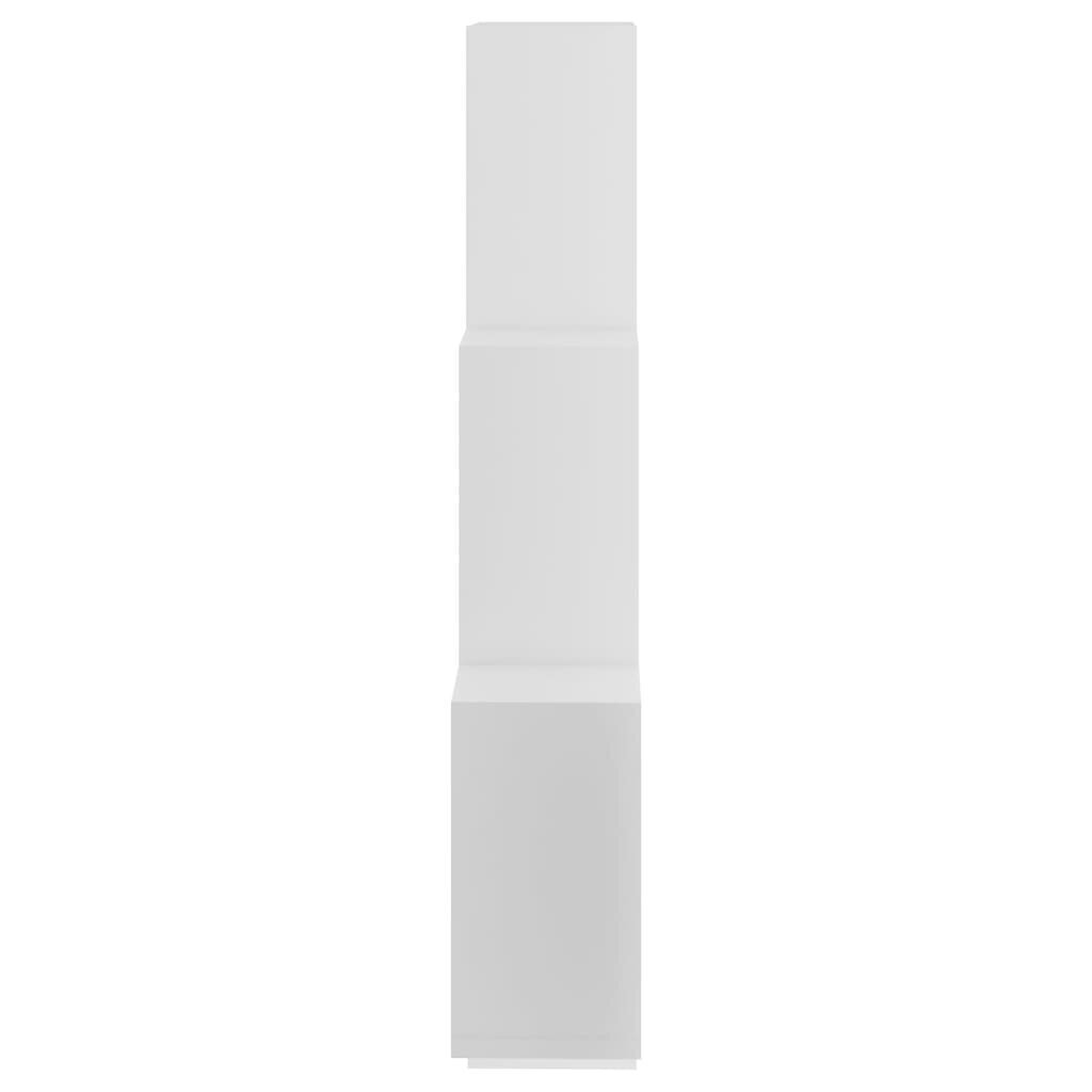 vidaXL sienas plaukts, balts, 78x15x93 cm, skaidu plāksne cena un informācija | Plaukti | 220.lv