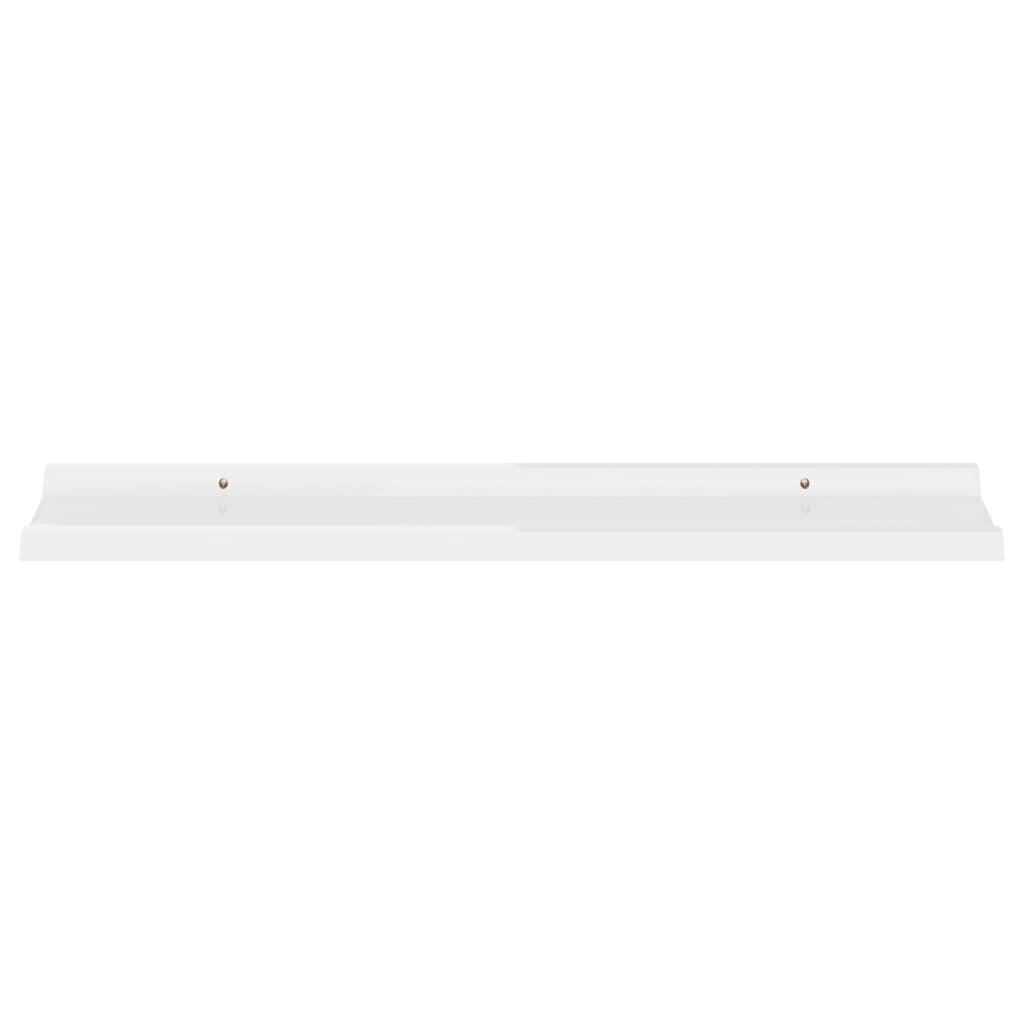 vidaXL sienas plaukti, 2 gab., spīdīgi balti, 80x9x3 cm cena un informācija | Plaukti | 220.lv