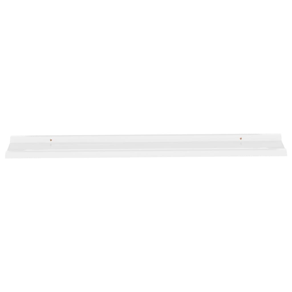 vidaXL sienas plaukti, 2 gab., spīdīgi balti, 115x9x3 cm цена и информация | Plaukti | 220.lv
