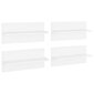vidaXL sienas plaukti, 4 gab., 40x11,5x18 cm, balti, skaidu plāksne cena un informācija | Plaukti | 220.lv
