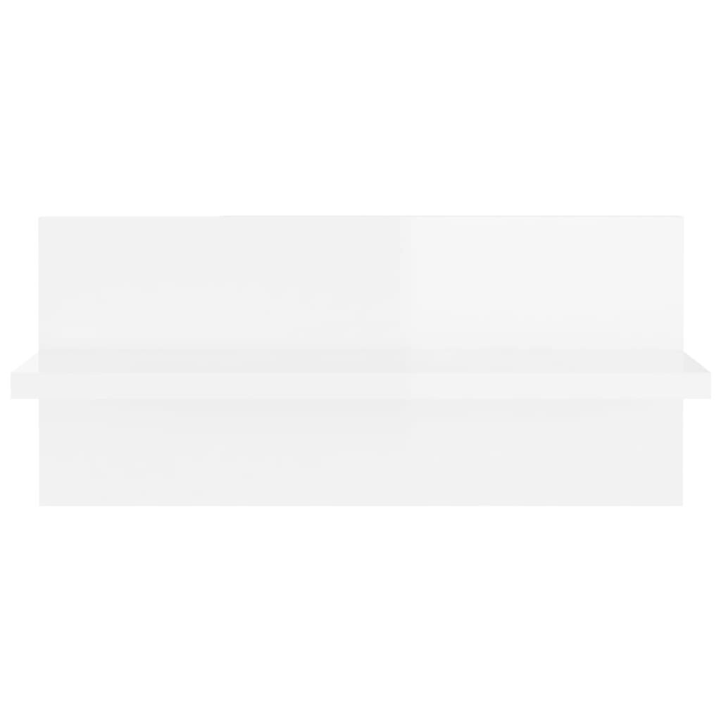 vidaXL sienas plaukti, 2 gab., 40x11,5x18 cm, spīdīgi balti цена и информация | Plaukti | 220.lv