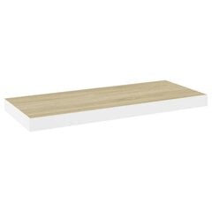 vidaXL sienas plaukti, 2 gab., balti, ozolkoka, 60x23,5x3,8 cm, MDF cena un informācija | Plaukti | 220.lv