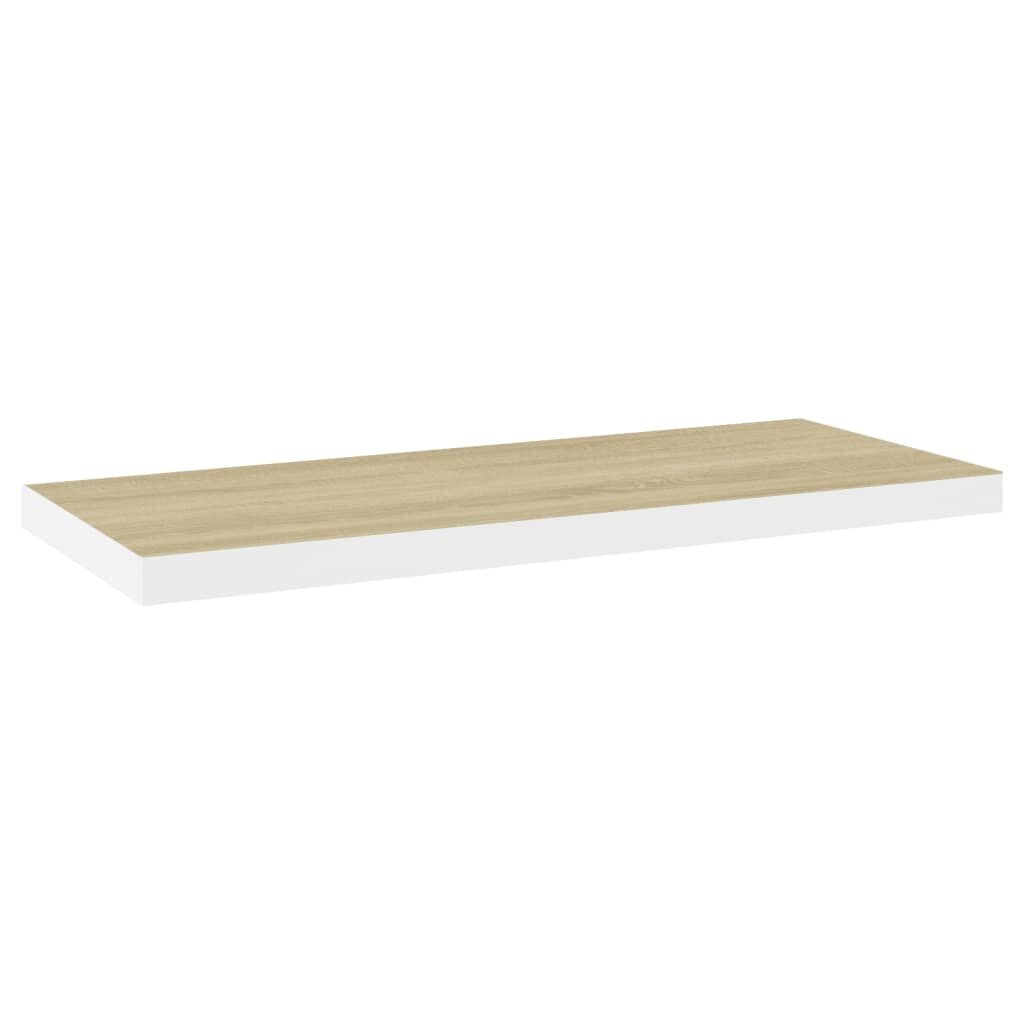 vidaXL sienas plaukti, 4 gab., balti, ozolkoka, 80x23,5x3,8 cm, MDF cena un informācija | Plaukti | 220.lv