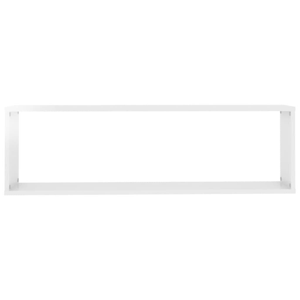 vidaXL sienas plaukti, 2 gab., balti, 100x15x30 cm, skaidu plātne cena un informācija | Plaukti | 220.lv