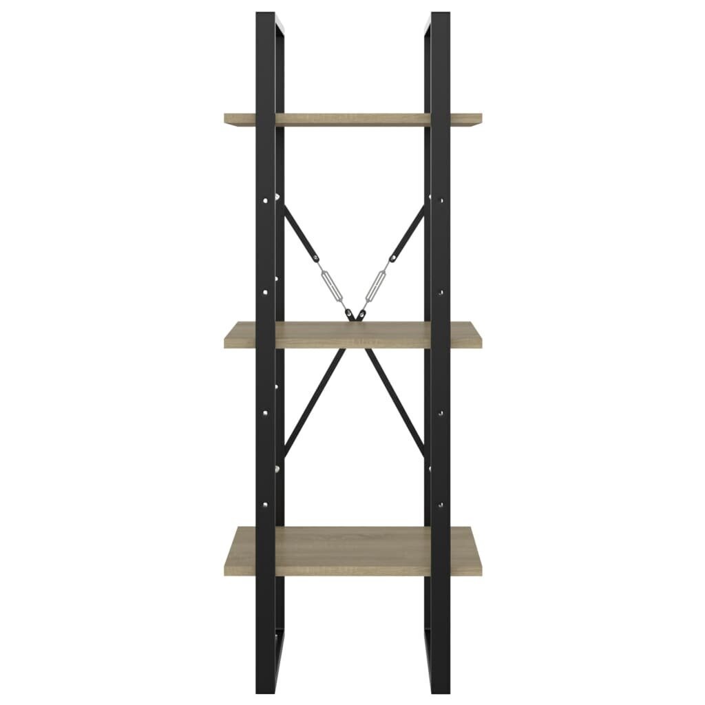 vidaXL 3-līmeņu grāmatu plaukts, ozolkoka, 40x30x105 cm, skaidu plātne cena un informācija | Plaukti | 220.lv