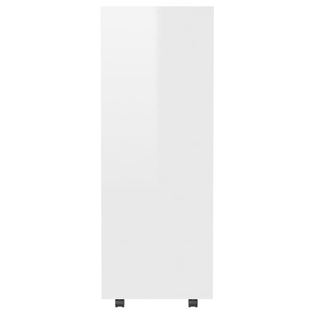 vidaXL drēbju plaukts, spīdīgi balts, 80x40x110 cm, skaidu plāksne cena un informācija | Skapji | 220.lv