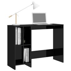 vidaXL rakstāmgalds, 102,5x35x75 cm, skaidu plāksne, spīdīgi melns cena un informācija | Datorgaldi, rakstāmgaldi, biroja galdi | 220.lv
