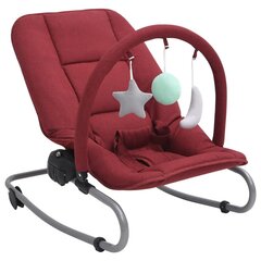 vidaXL bērnu šūpuļkrēsls, sarkans, tērauds cena un informācija | Bērnu šūpuļkrēsliņi | 220.lv