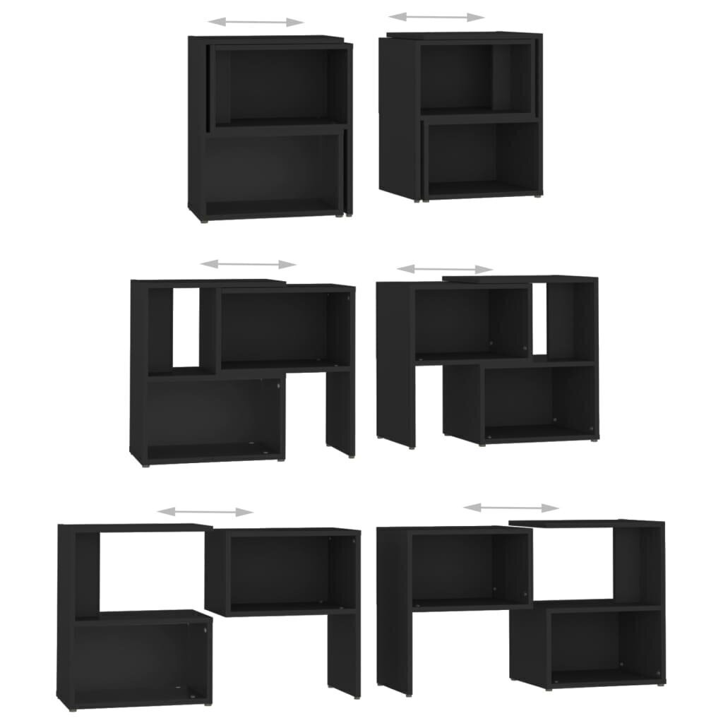 vidaXL TV plaukts, 104x30x52 cm, melns, skaidu plāksne cena un informācija | TV galdiņi | 220.lv