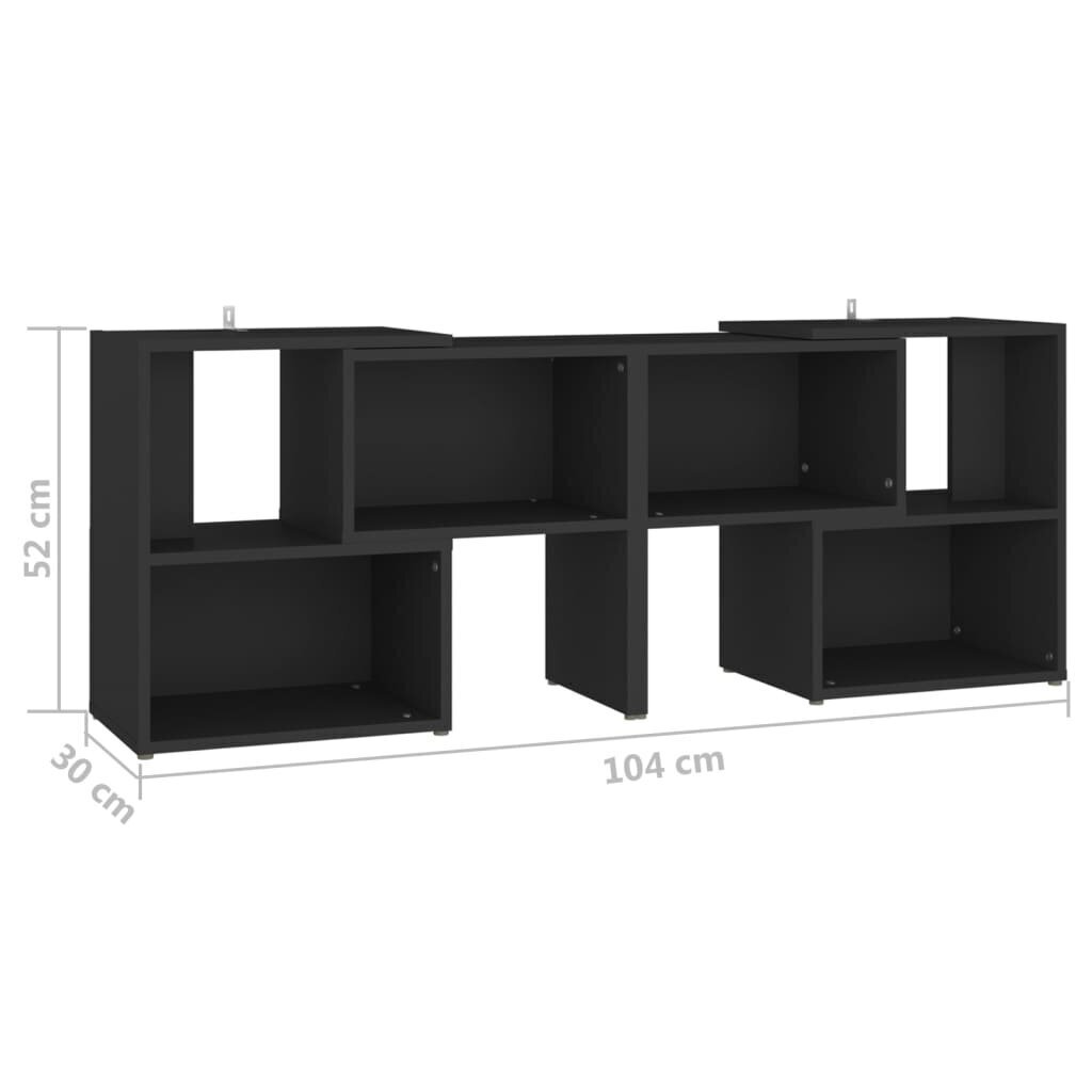vidaXL TV plaukts, 104x30x52 cm, melns, skaidu plāksne cena un informācija | TV galdiņi | 220.lv