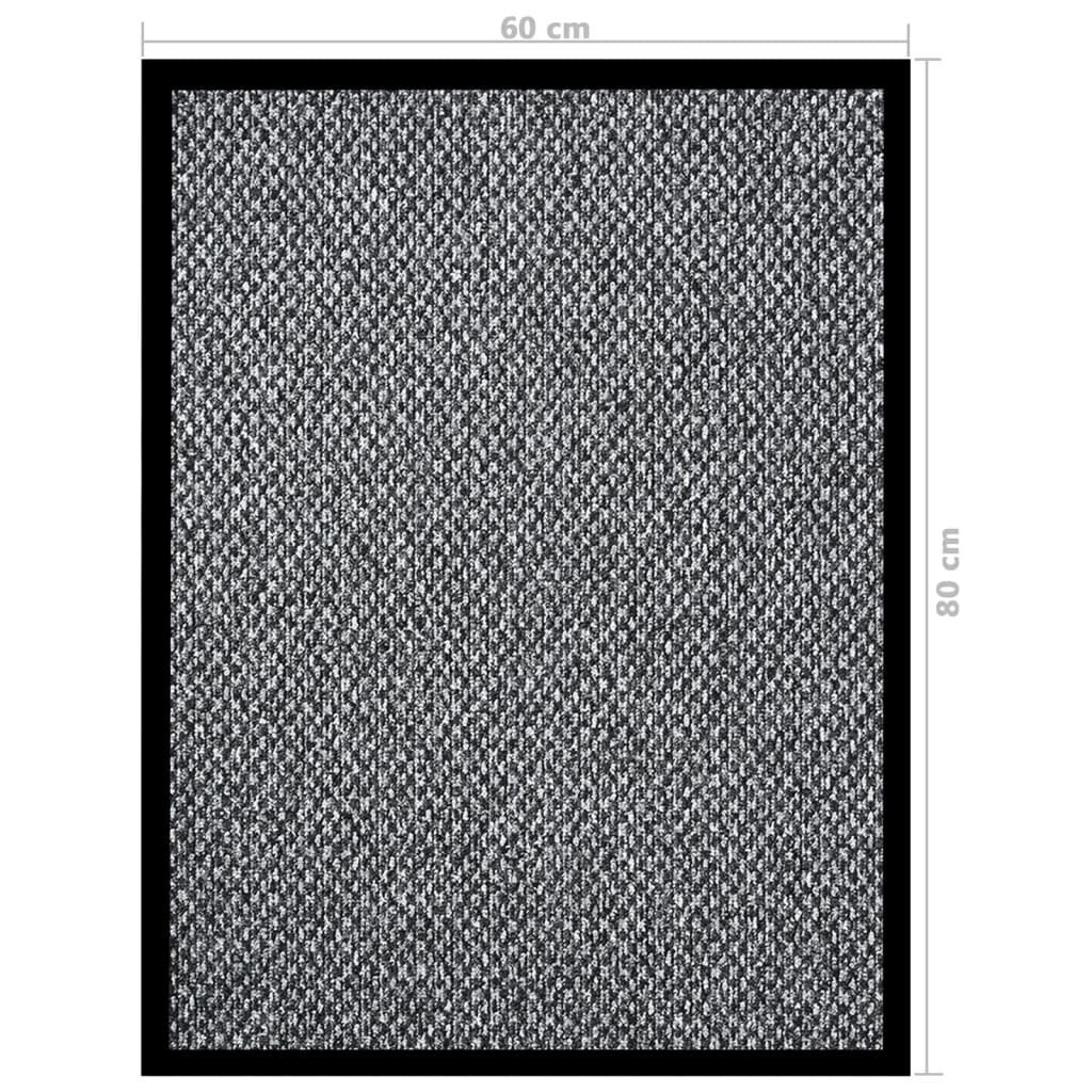 vidaXL durvju paklājs, pelēks, 60x80 cm cena un informācija | Kājslauķi | 220.lv