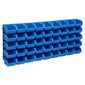vidaXL 48-daļīgs sienas plaukts ar kastītēm un paneļiem, zils, melns cena un informācija | Saimniecības plaukti | 220.lv