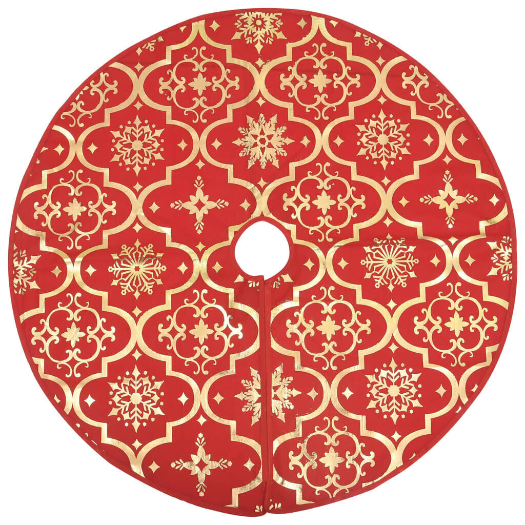 vidaXL Ziemassvētku egles pamatnes paklājs un zeķe, 122 cm, audums cena un informācija | Ziemassvētku dekorācijas | 220.lv