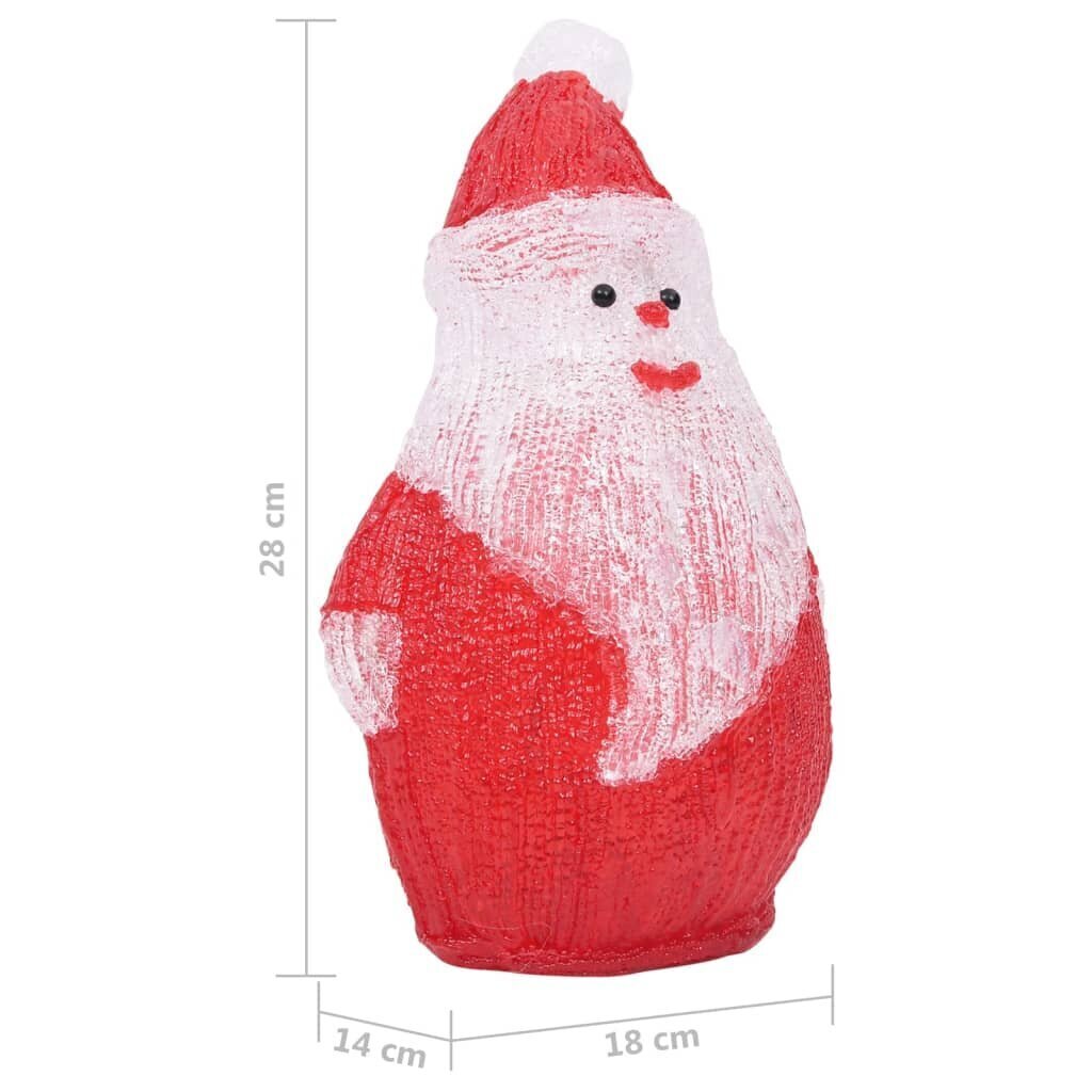 vidaXL LED Ziemassvētku vecīša figūra, akrils, 28 cm cena un informācija | Ziemassvētku dekorācijas | 220.lv