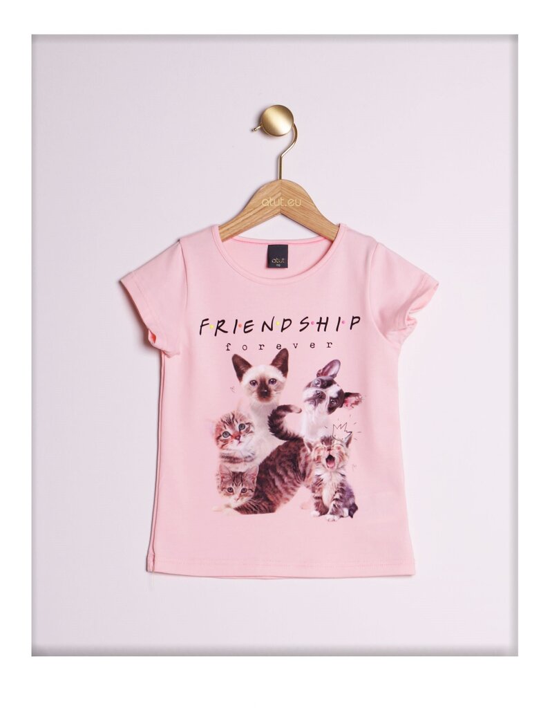 T-krekls meitenēm, rozā cena un informācija | Krekli, bodiji, blūzes meitenēm | 220.lv