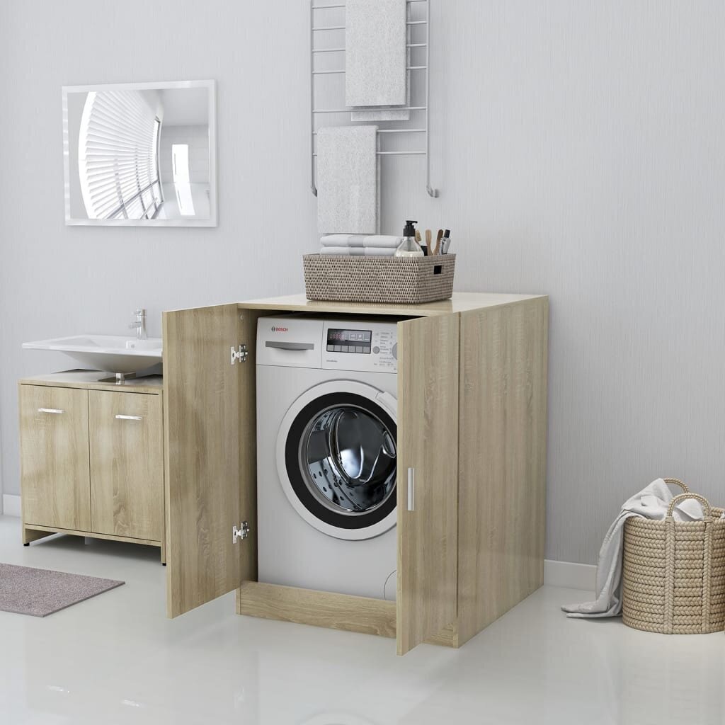 vidaXL veļasmašīnas plaukts, ozolkoka krāsa cena un informācija | Vannas istabas skapīši | 220.lv