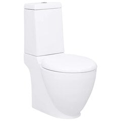vidaXL tualetes pods, apaļš, balta keramika, ūdens plūst apakšā цена и информация | Унитазы | 220.lv