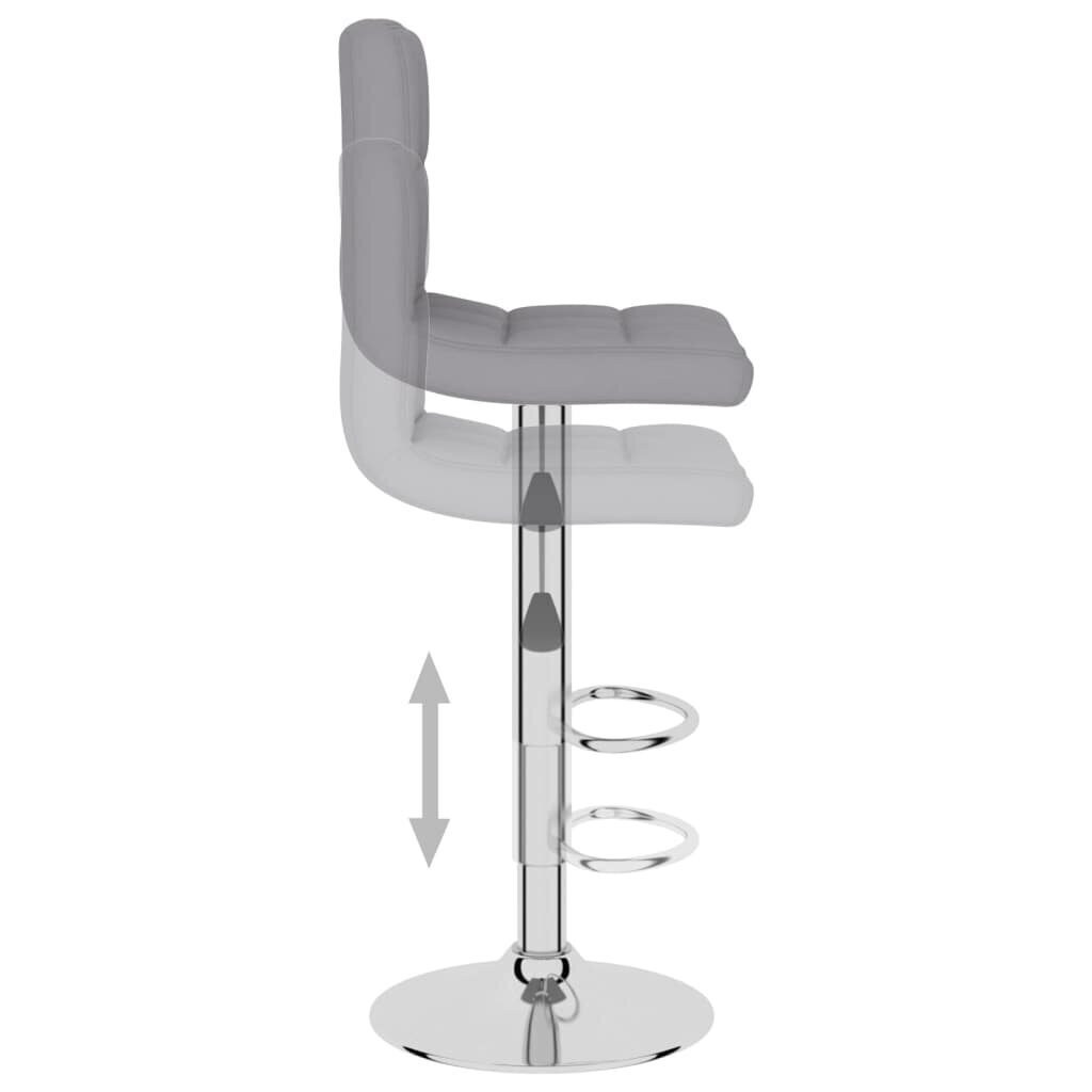 vidaXL bāra krēsli, 2 gab., gaiši pelēks audums cena un informācija | Virtuves un ēdamistabas krēsli | 220.lv